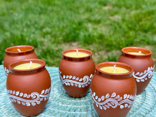 Hand-Painted Terracotta Jar